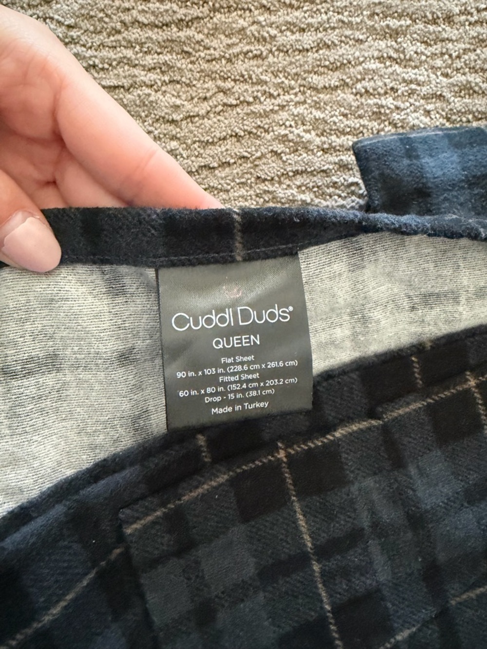 CuddlDuds Flannel Plaid Sheet Set - Queen - Picture 2 of 3